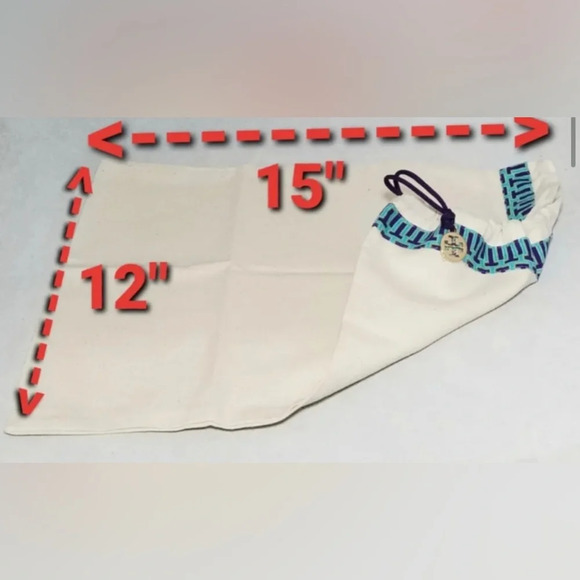 Tory Burch Logo Drawstring Canvas Dust Bag For Shoes Belt Handbags 12”x1… - Picture 1 of 3